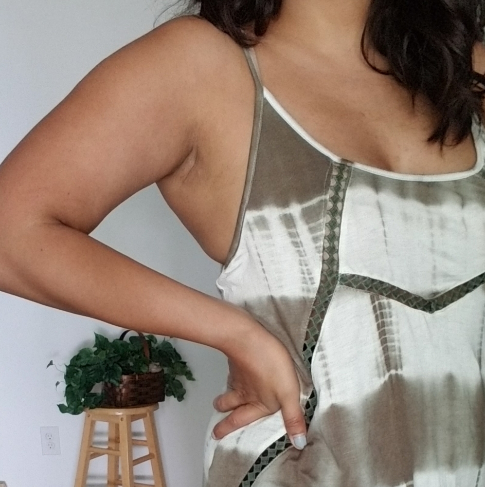 LAST| OLIVE GREEN TIE DYE TANK TOP S 4 6 - Picture 7 of 10